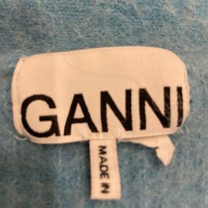 GANNI blue wool cardigan sweater